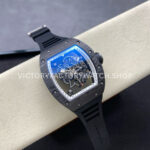 UOK Factory Richard Mille RM055 42.7mm Carbon Fiber Titanium Black Rubber Strap White Edge (7) UOK Factory Richard Mille RM 055 42.7mm Carbon Fiber Titanium Black Rubber Strap White Edge Skeletonized Dial