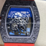 UOK Factory Richard Mille RM055 42.7mm Carbon Fiber Titanium Red Rubber Strap Black Edge Skel UOK Factory Richard Mille RM 055 42.7mm Carbon Fiber Titanium Red Rubber Strap Black Edge Skeletonized Dial