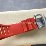 UOK Factory Richard Mille RM055 42.7mm Carbon Fiber Titanium Red Rubber Strap Black Edge Skel (4) UOK Factory Richard Mille RM 055 42.7mm Carbon Fiber Titanium Red Rubber Strap Black Edge Skeletonized Dial