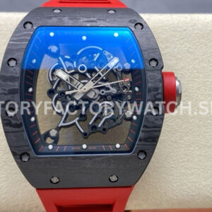 UOK Factory Richard Mille RM 055 titanium carbon fiber red rubber strap black edge skeletonized dial