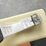 UOK Factory Richard Mille RM 055 42.7mm Carbon Fiber Titanium White Rubber Strap White Edge Skeletonized Dial