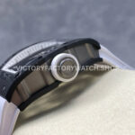 UOK Factory Richard Mille RM 055 42.7mm Carbon Fiber Titanium White Rubber Strap White Edge Skeletonized Dial