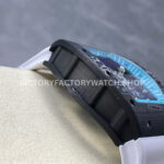 UOK Factory Richard Mille RM055 42.7mm Carbon Fiber White Rubber Strap Blue Edge Skeletonized Dial (1) UOK Factory Richard Mille RM 055 42.7mm Carbon Fiber White Rubber Strap Blue Edge Skeletonized Dial