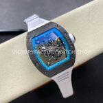 UOK Factory Richard Mille RM055 42.7mm Carbon Fiber White Rubber Strap Blue Edge Skeletonized Dial (1 (7) UOK Factory Richard Mille RM 055 42.7mm Carbon Fiber White Rubber Strap Blue Edge Skeletonized Dial