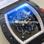 UOK Factory Richard Mille RM 055 42.7mm Carbon Fiber White Rubber Strap White Edge Skeletonized Dial