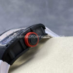 UOK Factory Richard Mille RM 055 42.7mm Carbon Fiber White Rubber Strap White Edge Skeletonized Dial