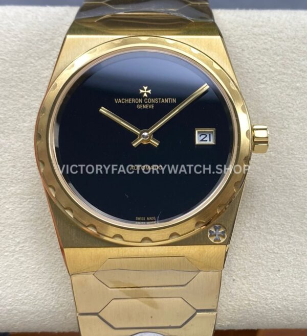 VC+ Factory Vacheron Constantin Historiques 222 Yellow Gold Black Dial (2) VC+ Factory Vacheron Constantin Historiques 222 37mm full yellow gold black dial replica watch