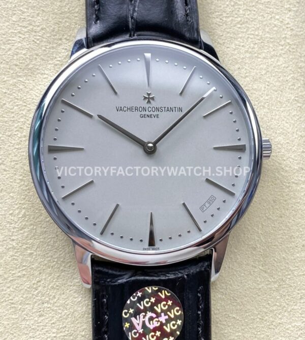 VC+ Factory Vacheron Constantin Patrimony 81180000P-9220 Limited Edition 40mm Platinum Black L (10) VC+ Factory Vacheron Constantin Patrimony 81180 000P 9220 limited edition 40mm platinum black leather strap platinum silver dial replica watch
