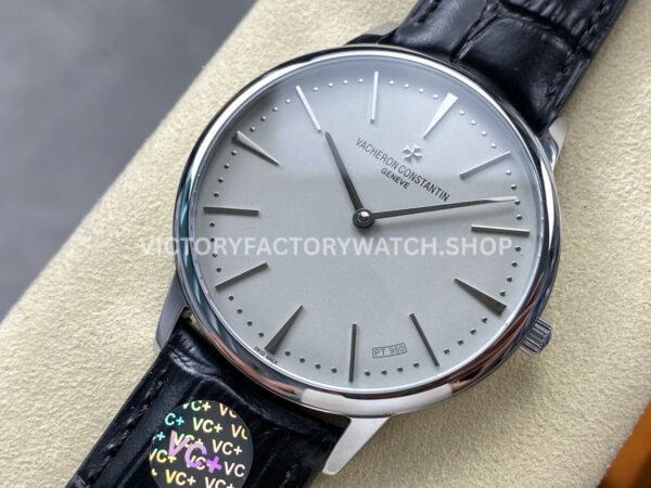 VC+ Factory Vacheron Constantin Patrimony 81180000P-9220 Limited Edition 40mm Platinum Black L (9) VC+ Factory Vacheron Constantin Patrimony 81180/000P-9220 Limited Edition 40mm Platinum Black Leather Strap Platinum Silver Dial