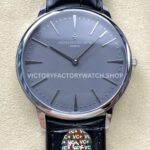 VC+ Factory Vacheron Constantin Patrimony 81180000P-9539 40mm Platinum Black Leather Strap Grey Dial (5) VC+ Factory Vacheron Constantin Patrimony 81180 000P 9539 40mm platinum black leather strap grey dial replica watch
