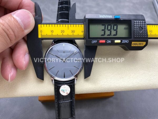 VC+ Factory Vacheron Constantin Patrimony 81180000P-9539 40mm Platinum Black Leather Strap Grey Dial (8) VC+ Factory Vacheron Constantin Patrimony 81180/000P-9539 40mm Platinum Black Leather Strap Grey Dial