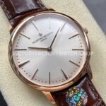 VC + Factory Vacheron Constantin Patrimony 81180000R-9159 Rose Gold Silver Dial (7) VC+ Factory Vacheron Constantin Patrimony 81180/000R-9159 40mm Rose Gold Brown Leather Strap Silver Dial