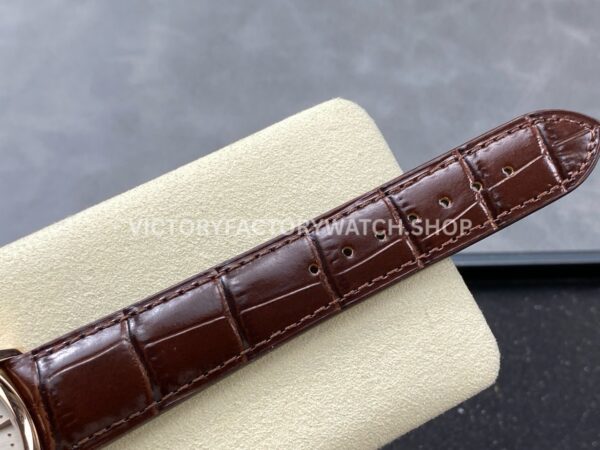 VC + Factory Vacheron Constantin Patrimony 81180000R-9159 Rose Gold Silver Dial (8) VC+ Factory Vacheron Constantin Patrimony 81180/000R-9159 40mm Rose Gold Brown Leather Strap Silver Dial