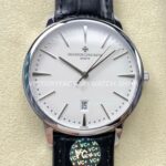 VC+ Factory Vacheron Constantin Patrimony 85180000G-9230 40mm Leather Strap White Gold White Dial (11) VC+ Factory Vacheron Constantin Patrimony 85180 000G 9230 40mm leather strap white gold white dial replica watch