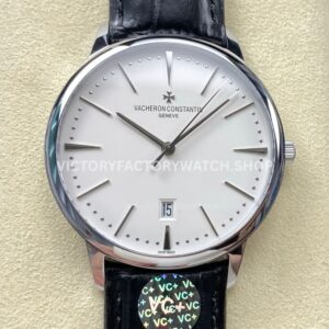 VC+ Factory Vacheron Constantin Patrimony 85180 000G 9230 40mm leather strap white gold white dial replica watch