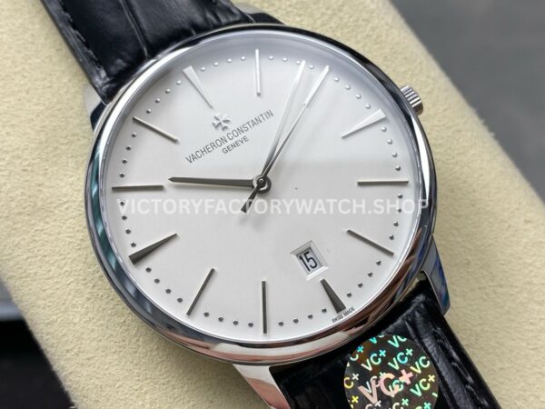 VC+ Factory Vacheron Constantin Patrimony 85180000G-9230 40mm Leather Strap White Gold White Dial (2) VC+ Factory Vacheron Constantin Patrimony 85180/000G-9230 40mm White Gold Leather Strap White Dial