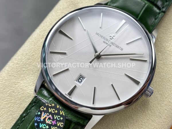 VC+ Factory Vacheron Constantin Patrimony 85180/000G-H035 40mm Leather Strap White Gold Silver Dial