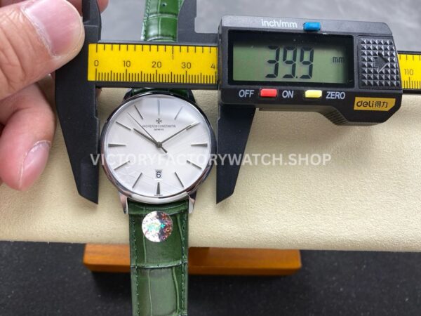 VC+ Factory Vacheron Constantin Patrimony 85180/000G-H035 40mm Leather Strap White Gold Silver Dial