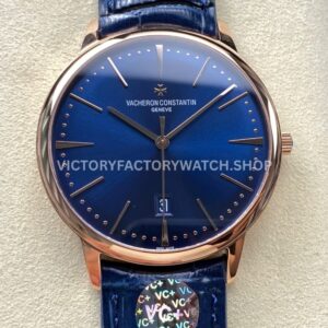 VC+ Factory Vacheron Constantin Patrimony 85180 000R B515 40mm rose gold leather strap black dial replica watch