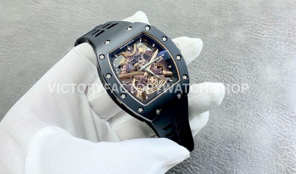 YS Factory Richard Mille Darth Vader Watch RM 47 43mm Black Ceramic Rubber Strap Skeletonized Dial (4) YS Factory Richard Mille Darth Vader Watch RM 47 43mm Black Ceramic Rubber Strap Skeletonized Dial