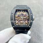 YS Factory Richard Mille Darth Vader Watch RM 47 43mm Black Ceramic Rubber Strap Skeletonized Dial (5) YS Factory Richard Mille Darth Vader RM 47 43mm black ceramic rubber strap skeletonized dial