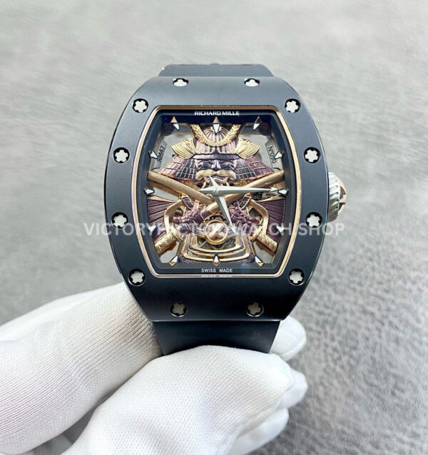 YS Factory Richard Mille Darth Vader Watch RM 47 43mm Black Ceramic Rubber Strap Skeletonized Dial (5) YS Factory Richard Mille Darth Vader RM 47 43mm black ceramic rubber strap skeletonized dial