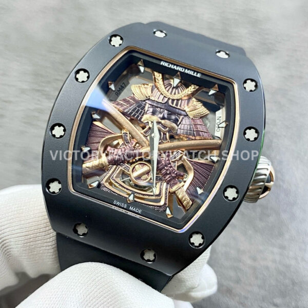 YS Factory Richard Mille Darth Vader Watch RM 47 43mm Black Ceramic Rubber Strap Skeletonized Dial (6) YS Factory Richard Mille Darth Vader Watch RM 47 43mm Black Ceramic Rubber Strap Skeletonized Dial