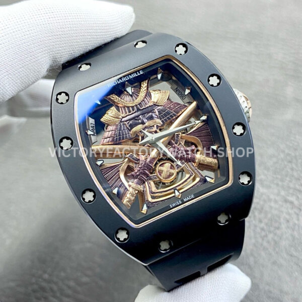 YS Factory Richard Mille Darth Vader Watch RM 47 43mm Black Ceramic Rubber Strap Skeletonized Dial (8) YS Factory Richard Mille Darth Vader Watch RM 47 43mm Black Ceramic Rubber Strap Skeletonized Dial