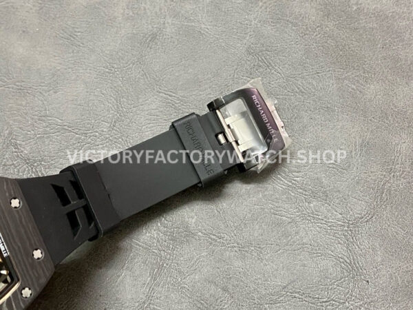 YS Factory Richard Mille Darth Vader Watch RM47 43mm Carbon Fiber Rubber Strap Skeletonized Dial (8) YS Factory Richard Mille Darth Vader RM 47 43mm Black Carbon Fiber Black Rubber Strap Skeletonized Dial