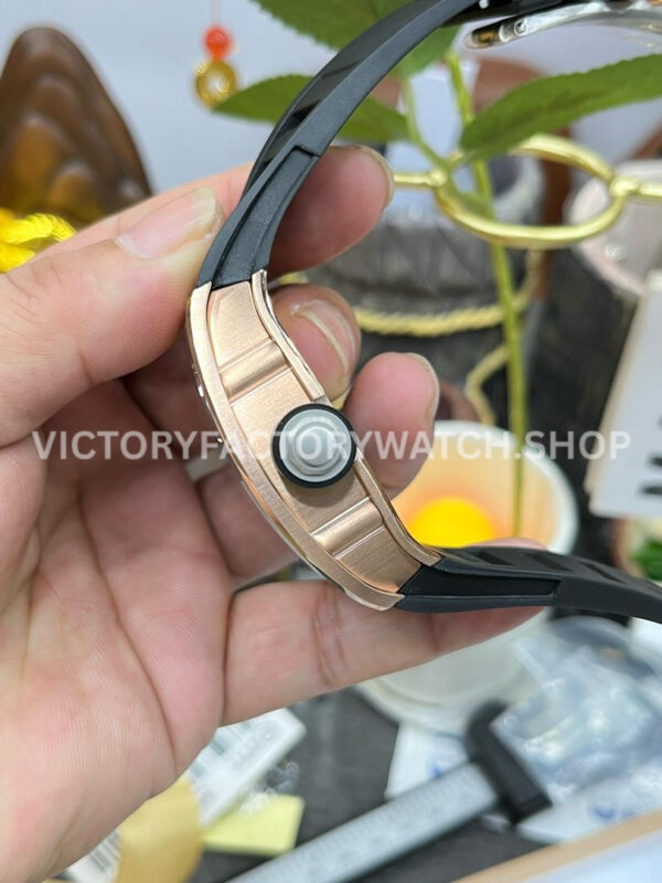 YS Factory Richard Mille RM 001 43mm Rose Gold Titanium Rubber Strap Skeletonized Dial