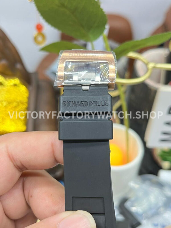 YS Factory Richard Mille RM 001 43mm Rose Gold Titanium Rubber Strap Skeletonized Dial