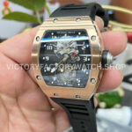 YS Factory Richard Mille RM 001 43mm Rose Gold Titanium Rubber Strap Skeletonized Dial