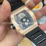 YS Factory Richard Mille RM 001 43mm Rose Gold Titanium Rubber Strap Skeletonized Dial