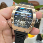 YS Factory Richard Mille RM 001 43mm Rose Gold Titanium Rubber Strap Skeletonized Dial