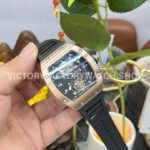YS Factory Richard Mille RM 001 43mm Rose Gold Titanium Rubber Strap Skeletonized Dial