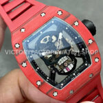YS Factory Richard Mille RM 52-01 43mm Red Carbon Fiber Red Rubber Strap Skeletonized Skull Dial