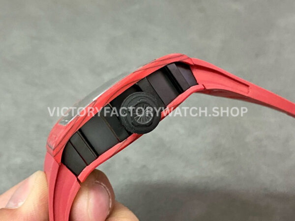 YS Factory Richard Mille RM 52-01 43mm Red Carbon Fiber Red Rubber Strap Skeletonized Skull Dial