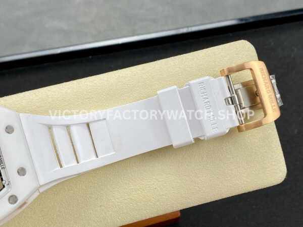 YS Factory Richard Mille RM 52-01 43mm White Ceramics White Rubber Strap Green Skeletonized Skull Dial