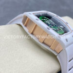 YS Factory Richard Mille RM 52-01 43mm White Ceramics White Rubber Strap Green Skeletonized Skull Dial