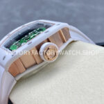 YS Factory Richard Mille RM 52-01 43mm White Ceramics White Rubber Strap Green Skeletonized Skull Dial