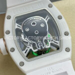 YS Factory Richard Mille RM 52-01 43mm White Ceramics White Rubber Strap Green Skeletonized Skull Dial
