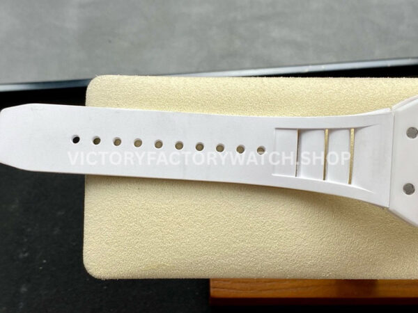 YS Factory Richard Mille RM 52-01 43mm White Ceramics White Rubber Strap Green Skeletonized Skull Dial