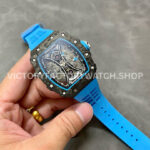 YS Factory Richard Mille RM 53-01 43mm Carbon Fiber Blue Rubber Strap Skeletonized Black Dial (1) YS Factory Richard Mille RM 53-01 43mm Carbon Fiber Blue Rubber Strap Skeletonized Black Dial