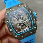 YS Factory Richard Mille RM 53-01 43mm Carbon Fiber Blue Rubber Strap Skeletonized Black Dial (2) YS Factory Richard Mille RM 53-01 43mm Carbon Fiber Blue Rubber Strap Skeletonized Black Dial