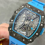 YS Factory Richard Mille RM 53-01 43mm Carbon Fiber Blue Rubber Strap Skeletonized Black Dial (4) YS Factory Richard Mille RM 53-01 43mm Carbon Fiber Blue Rubber Strap Skeletonized Black Dial