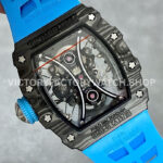 YS Factory Richard Mille RM 53-01 43mm Carbon Fiber Blue Rubber Strap Skeletonized Black Dial (5) YS Factory Richard Mille RM 53-01 43mm Carbon Fiber Blue Rubber Strap Skeletonized Black Dial