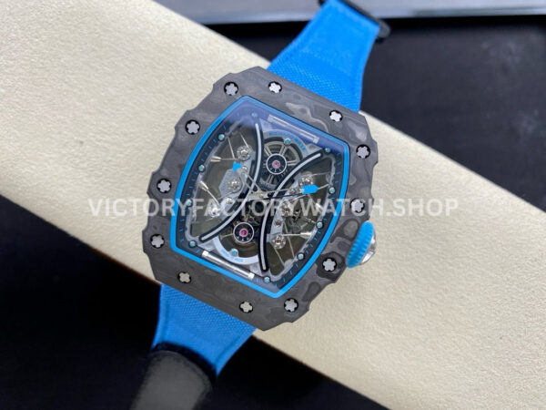 YS Factory Richard Mille RM 53-01 43mm Carbon Fiber Canvas Rubber Strap Skeletonized Black Dial (3) YS Factory Richard Mille RM 53-01 43mm Carbon Fiber Canvas Rubber Strap Skeletonized Black Dial