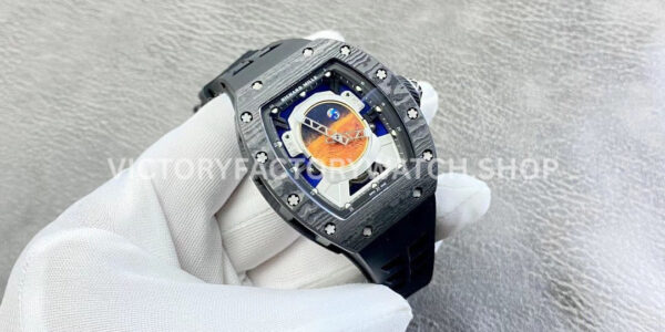 YS Factory Richard Mille RM52-05 43mm Carbon Fiber Black Rubber Strap Skeletonized Dial (5) YS Factory Richard Mille RM52-05 43mm Carbon Fiber Black Rubber Strap Skeletonized Dial