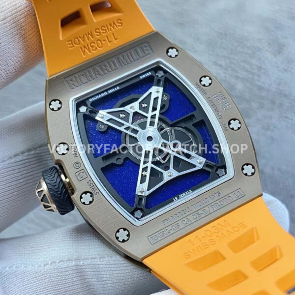 YS Factory Richard Mille RM 52-05 43mm Carbon Fiber Orange Rubber Strap Skeletonized Dial