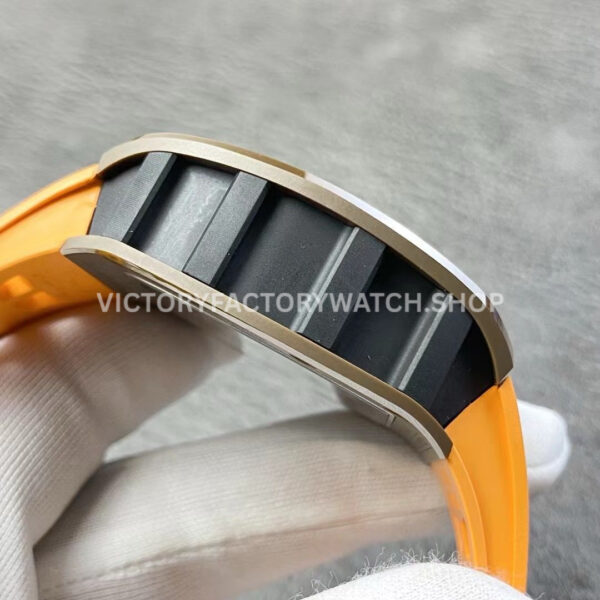 YS Factory Richard Mille RM 52-05 43mm Carbon Fiber Orange Rubber Strap Skeletonized Dial